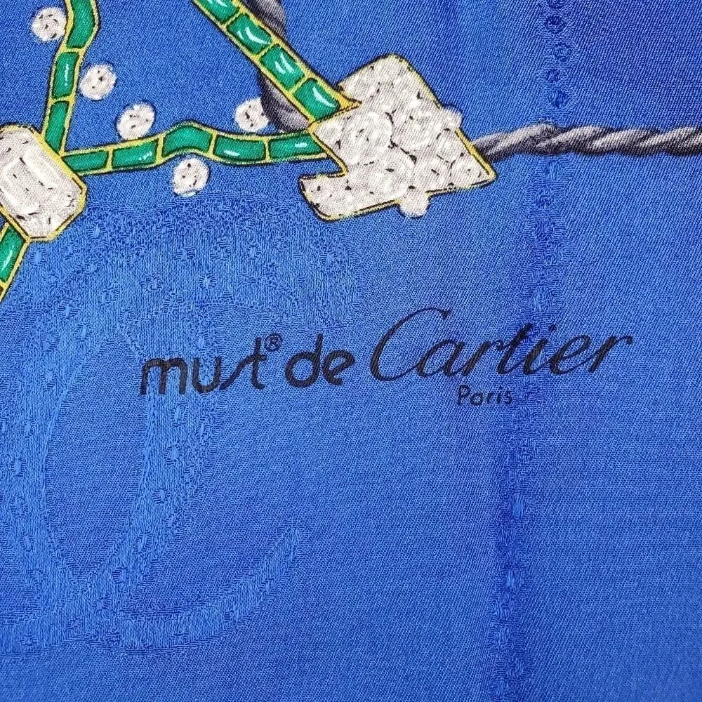 Must De Cartier vintage Jewelled Silk Scarf